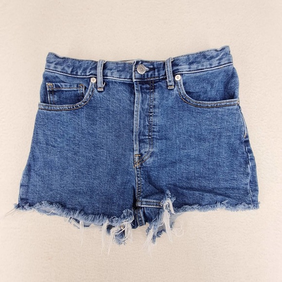 Everlane The Cheeky Short Size 25 Medium Blue Raw Hem - Picture 1 of 7